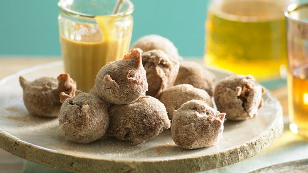 Chocolate fritters with rich caramel