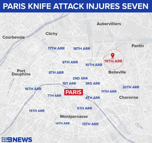 The attacker was arrested in the Quai de la Loire district, situated along the popular Villette Canal Basin, about 4km north of central Paris. 