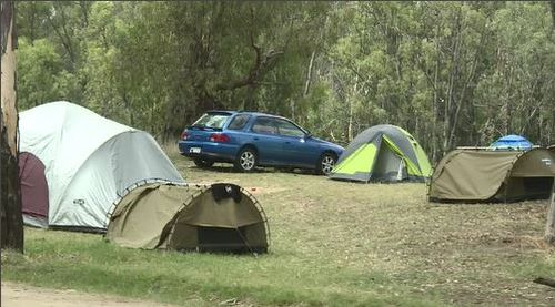 The popular camping spot is west of Albury in NSW.