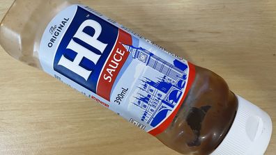 Classic HP sauce bottle from an Aussie fridge.