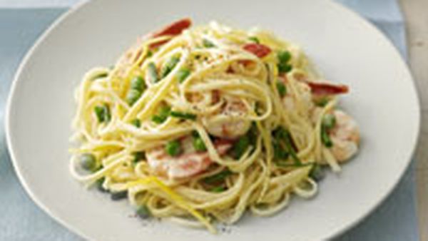 Creamy prawn pasta