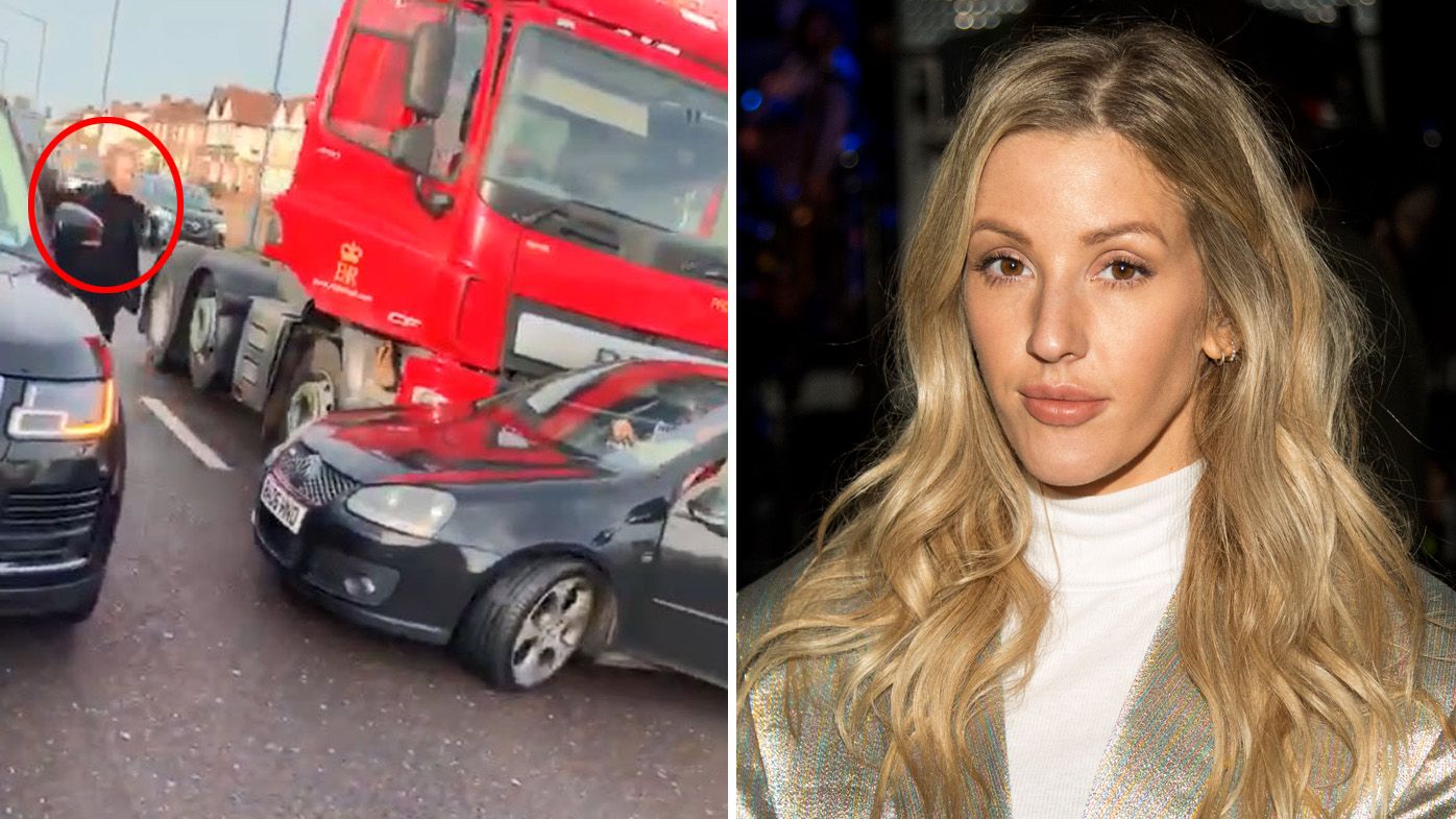 Singer Ellie Goulding filmed helping driver following car crash on busy ...