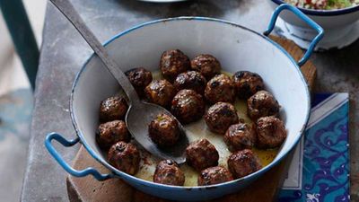 Moroccan meatballs and minted couscous