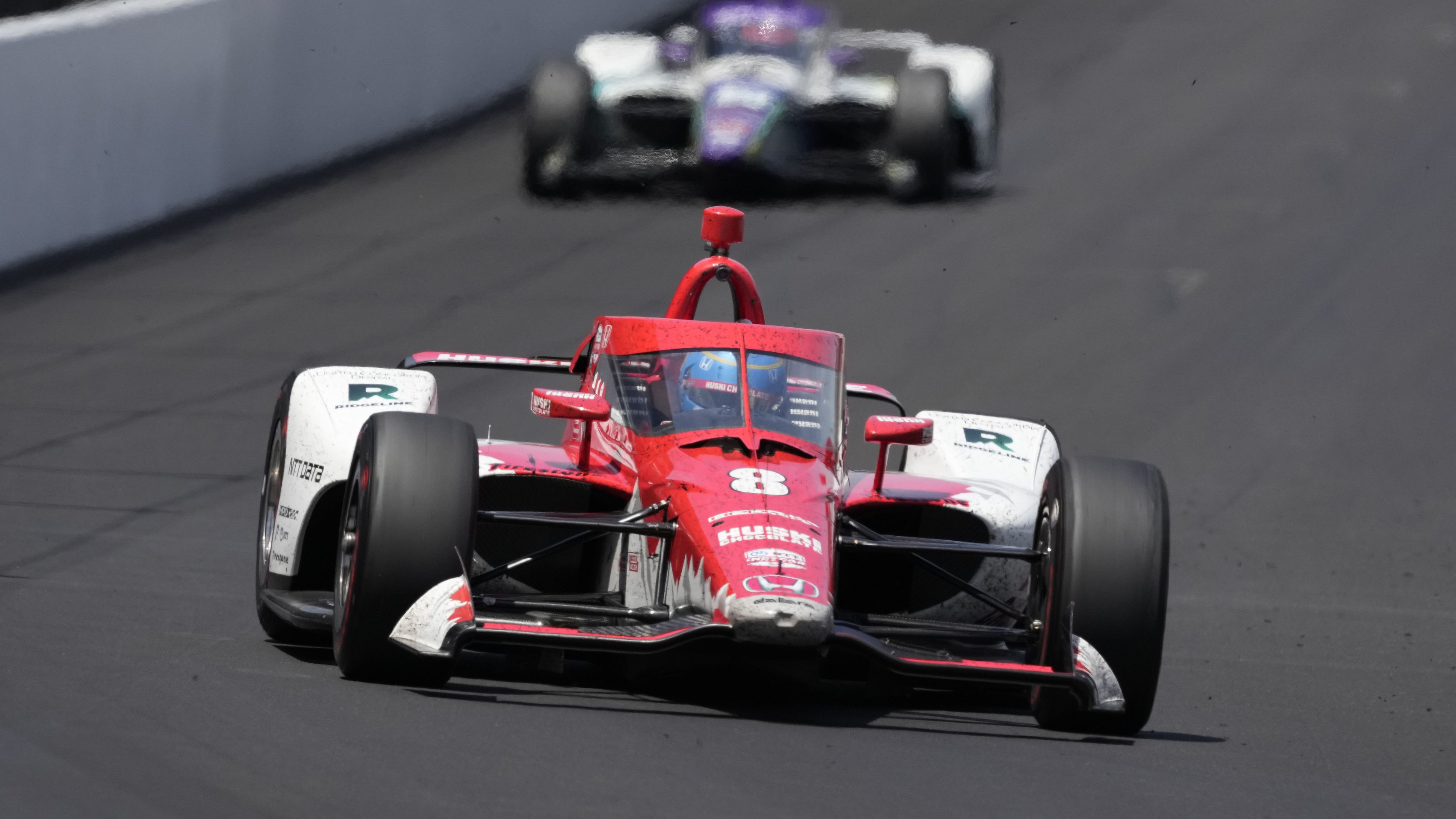 Marcus Ericsson drives down the front straightaway during the 106th running of the Indianapolis 500 at the Indianapolis Motor Speedway.