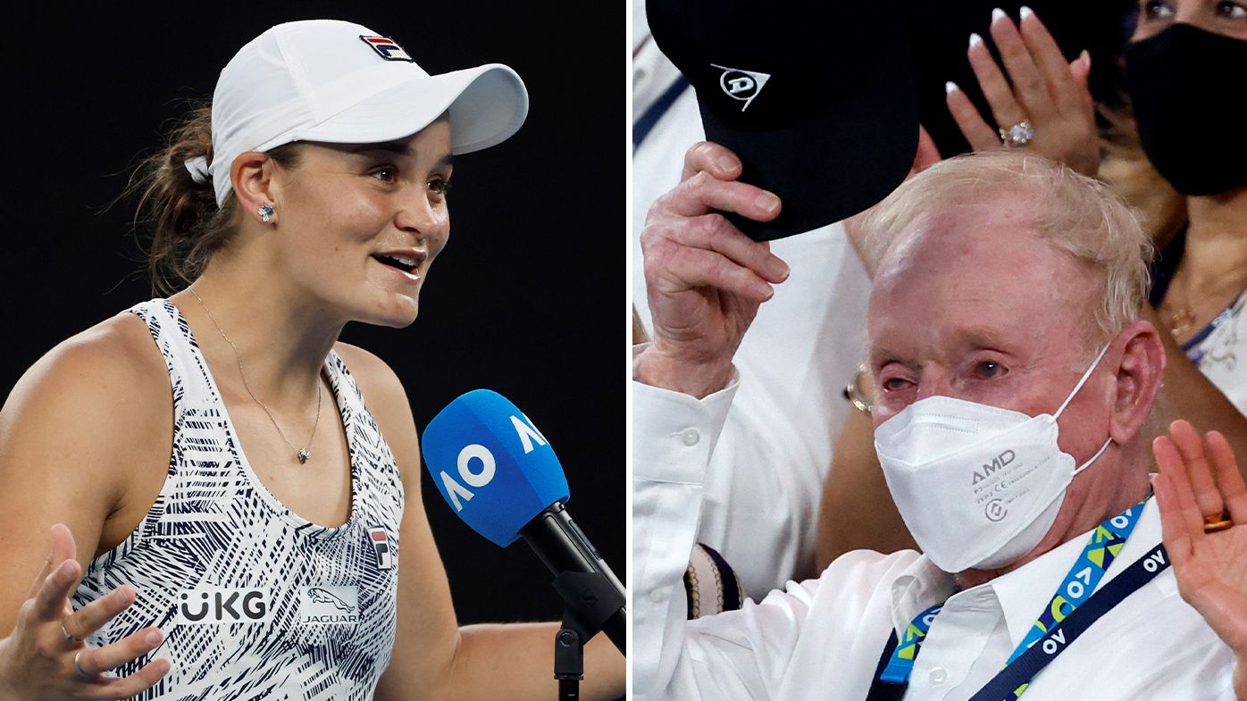 Ash Barty delivers 'exceptional' Rod Laver a touching tribute after grabbing quarter-final AO berth