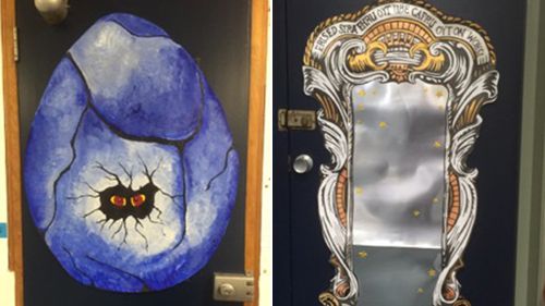 The class added a Hagrid's dragon egg and the Mirror of Erised to the room. (Christine Coleman)