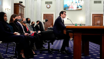 Head of Instagram Adam Mosseri testifies during a Senate Commerce, Science, and Transportation Committee hearing titled Protecting Kids Online: Instagram and Reforms for Young Users on Capitol Hill, December 8, 2021 in Washington, DC.
