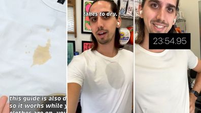 Cleaning company owner Zachary Pozniak's trick for removing coffee stains on the go actually works