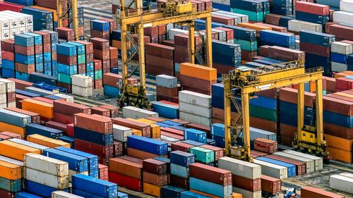 Shipping containers.
