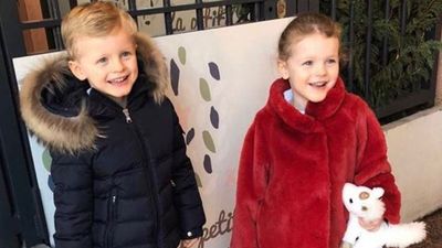 Princess Charlene shares picture of twins heading back to school