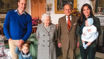 Prince William, Prince George, the Queen, Prince Philip and Kate Middleton with baby Princess Charlotte at Balmoral in 2015.