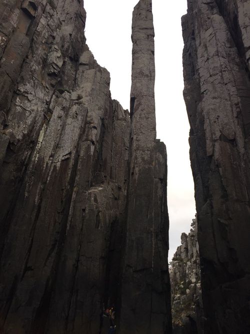 The rock formation is well-known among climbers.