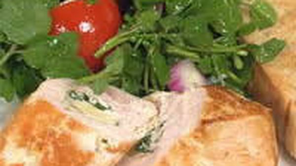 Parsley & Bocconcini Chicken with Watercress Salad