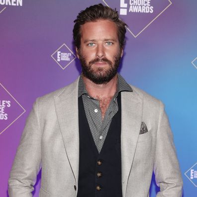 Armie Hammer attends the 2020 E! People's Choice Awards held at the Barker Hangar in Santa Monica, California and on broadcast on Sunday, November 15, 2020. 