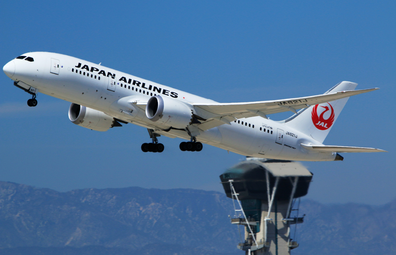 Japan Airlines plane taking off