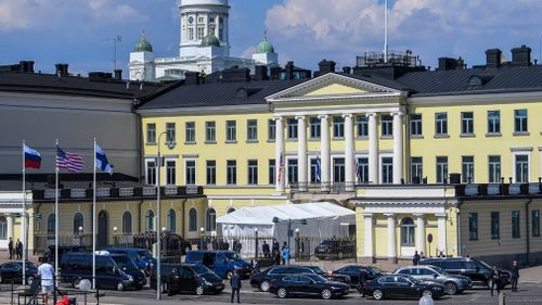 The pair met at Finland's presidential palace. Picture: EPA/AAP