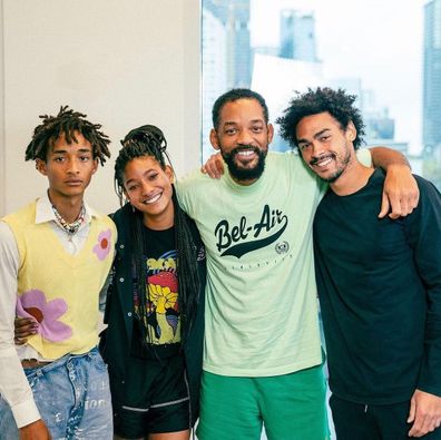Will Smith with his kids Jaden, Willow and Trey.