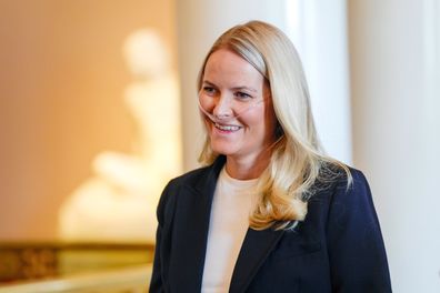 Crown Princess Mette-Marit of Norway during a reception for the Norwegian athletes of the Milano Cortina 2026 Paralympic Games at the Palace on April 10, 2026.