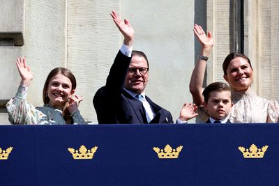 Princess Estelle of Sweden, Prince Daniel, Duke of Västergötland, Prince Oscar of Sweden and Victoria, Crown Princess of Sweden