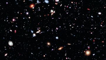 This image, called the Hubble eXtreme Deep Field (XDF), combines Hubble observations taken over the past decade of a small patch of sky in the constellation of Fornax. With a total of over two million seconds of exposure time, it is the deepest image of the Universe ever made.