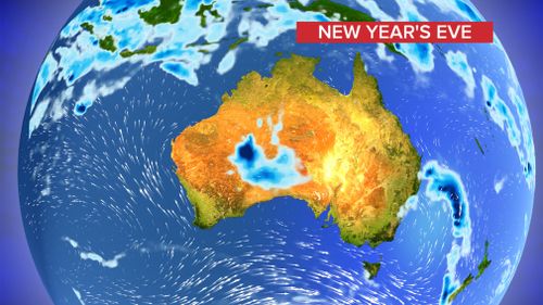 Predicted rainfall on New Year's Eve. (9NEWS)