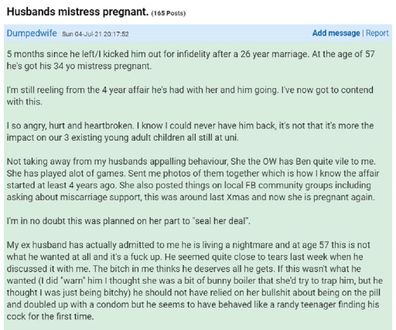 The woman has explained her story on Mumsnet, asking for advice.