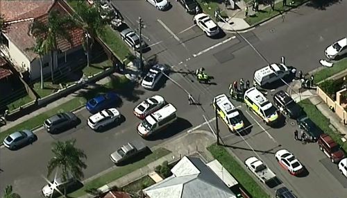 A man has died in Sydney's western suburbs this afternoon after a shocking motorcycle crash. Picture: 9NEWS.