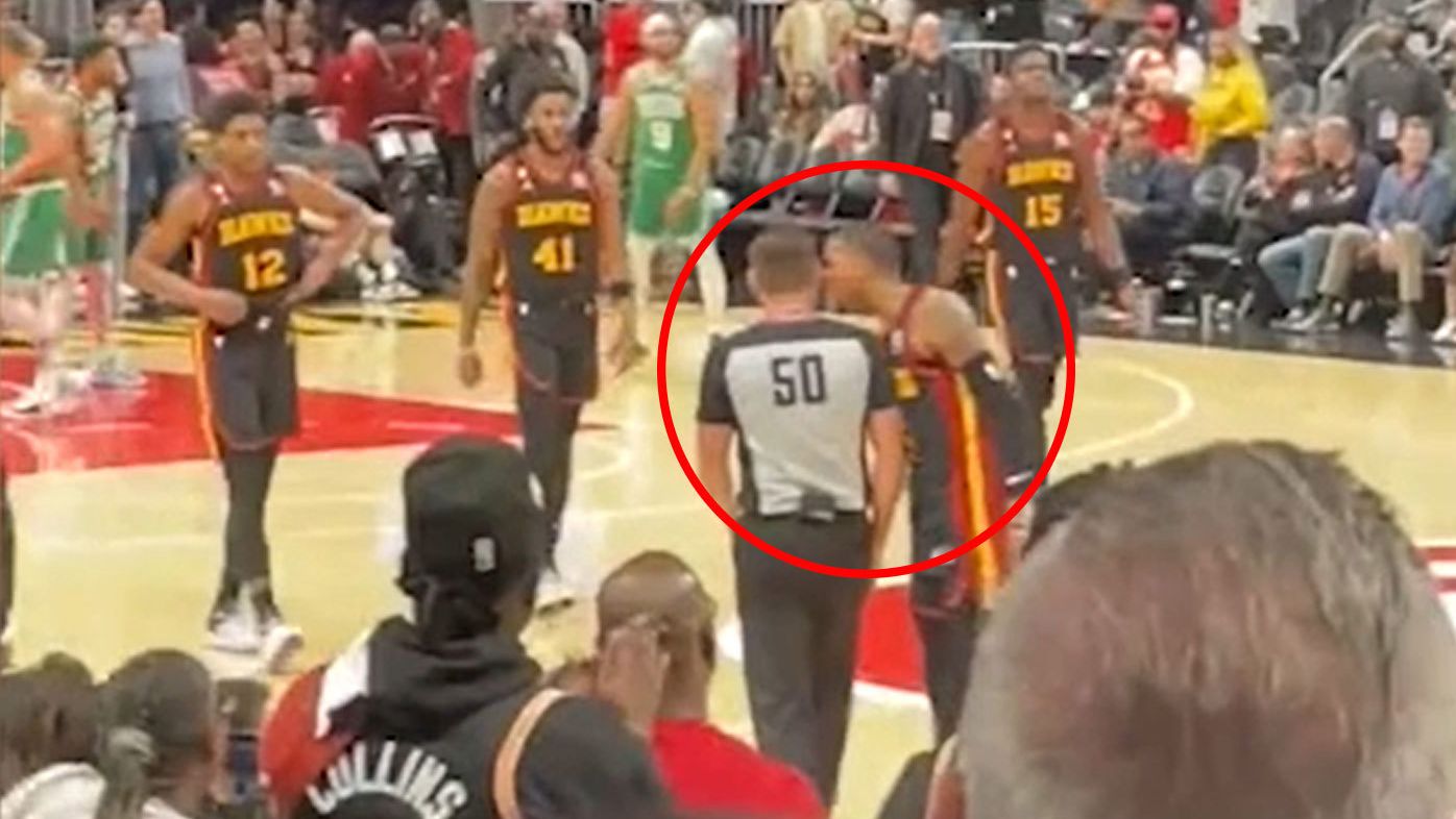 Dejounte Murray was seen approaching a referee following the Hawks&#x27; Game 4 loss to the Celtics