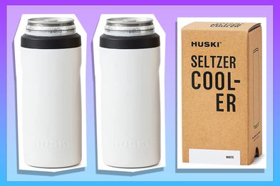 9PR: Huski Seltzer Cooler | Premium 12oz Slim Can Coozie | Triple Insulated 316 Stainless Steel | Seamless Design | Works as a Tumbler | Push-Fit Flexilock Vented Lid
