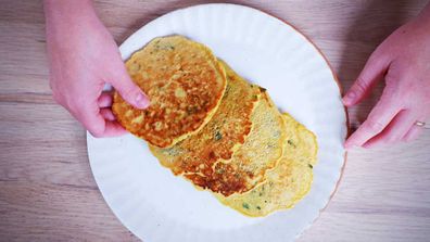 9Honey Quarantine Kitchen chickpea pancakes with just 3 ingredients