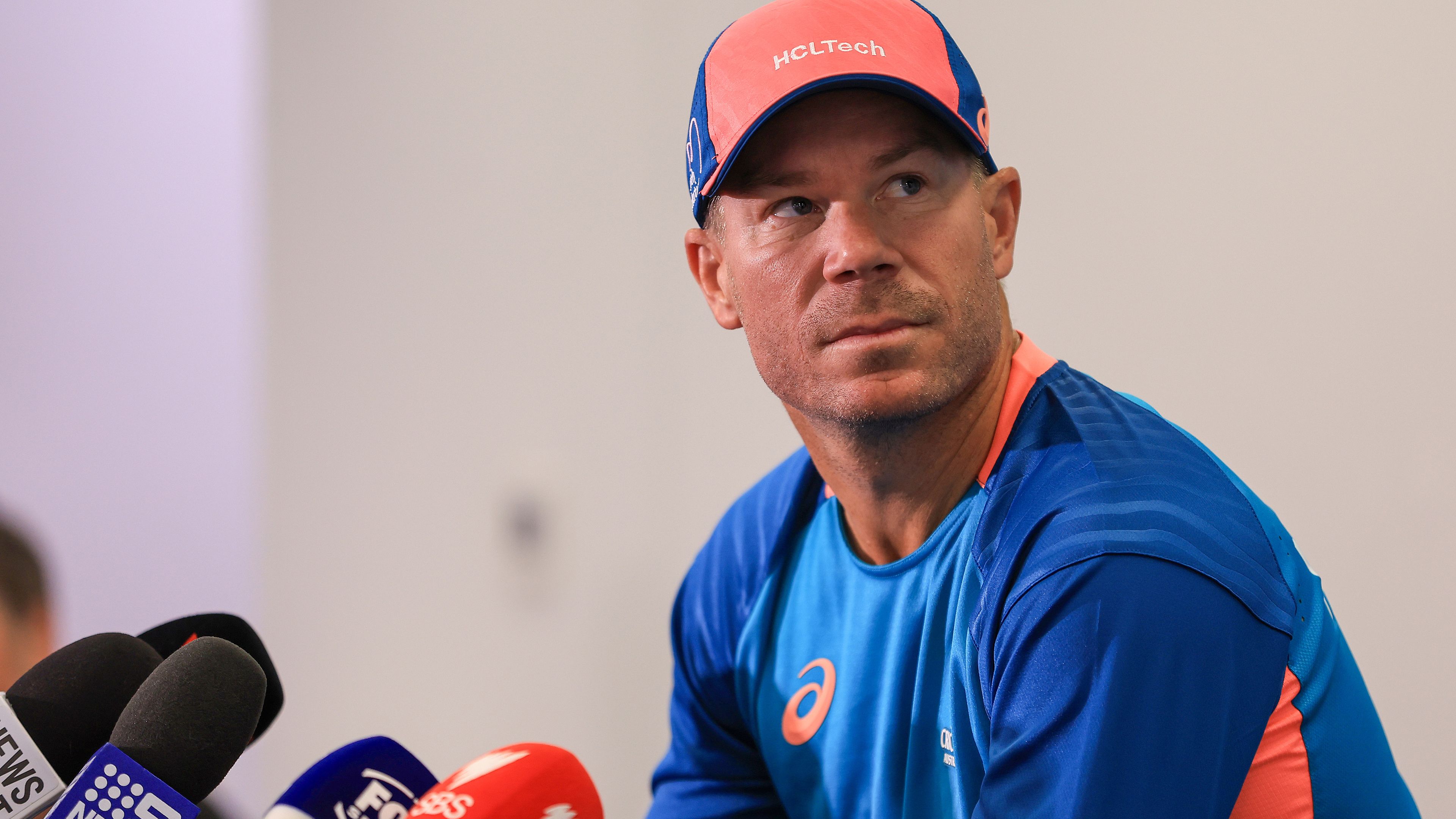 Australia&#x27;s David Warner talks during a press conference ahead of his final Test match.
