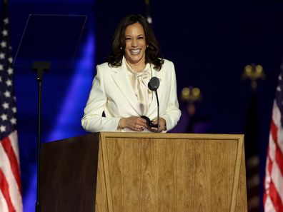 Kamala Harris speaks at Joe Biden victory rally 2020