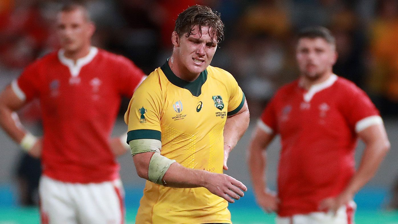 Michael Hooper of Australia reacts following his team's defeat 