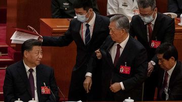 China has domestically suppressed footage of Hu Jintao being forcibly removed from the National Congress.