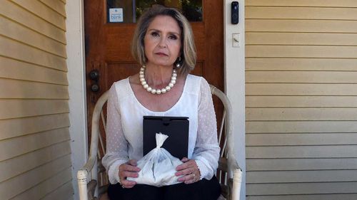 Abby Swoveland was told this bag contained her mother's ashes. It was actually cement dust.