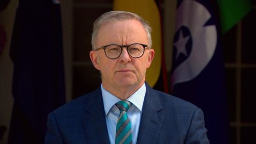 Prime Minister Anthony Albanese holds a press conference