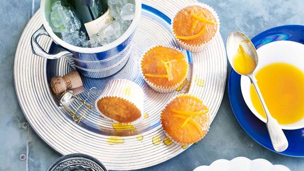 Orange cupcakes with burnt-orange drizzle