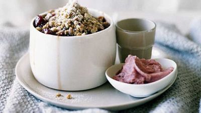 Recipe:&nbsp;<a href="http://kitchen.nine.com.au/2016/05/17/14/59/quince-and-hazelnut-crumble" target="_top">Quince and hazelnut crumble</a>