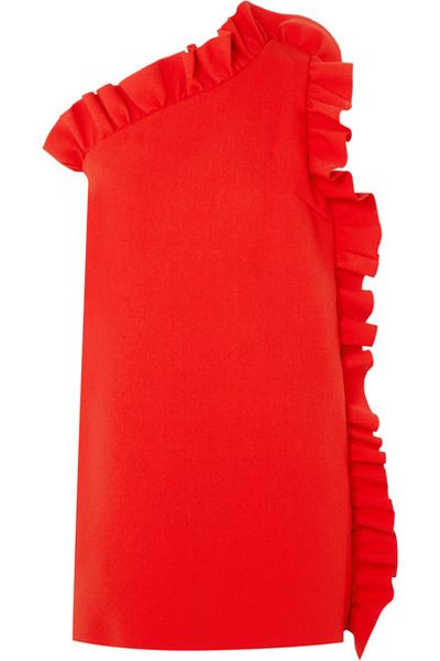 <em><a href="https://www.net-a-porter.com/au/en/product/1006645/msgm/one-shoulder-ruffled-crepe-mini-dress" target="_blank">MSGM One-Shoulder Ruffled Crepe Mini Dress, $481.95&nbsp;</a></em>