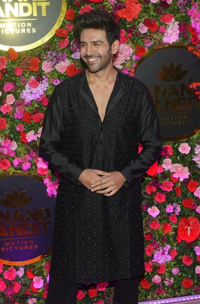 MUMBAI, INDIA - OCTOBER 22: Kartik Aaryan attends Anand Pandit's Dewali bash on October 22, 2022 in Mumbai, India. (Photo by Prodip Guha/Getty Images)