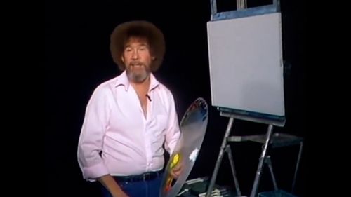 The comical video features American TV painter Bob Ross.