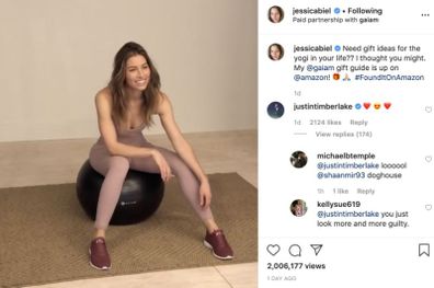 Justine Timberlake, Jessica Biel, comment, Instagram, photo
