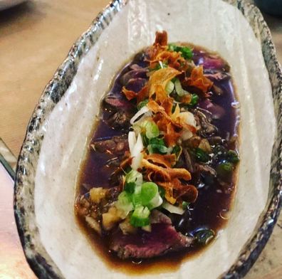 Freak Scene London beef marinated rib eye tataki