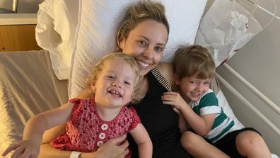 Allison Langdon with her children Mack and Scout. 