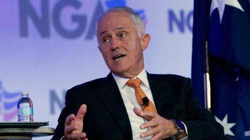 Australian Prime Minister Malcolm Turnbull speaks during the National Governor Association 2018 winter meeting. (AAP)