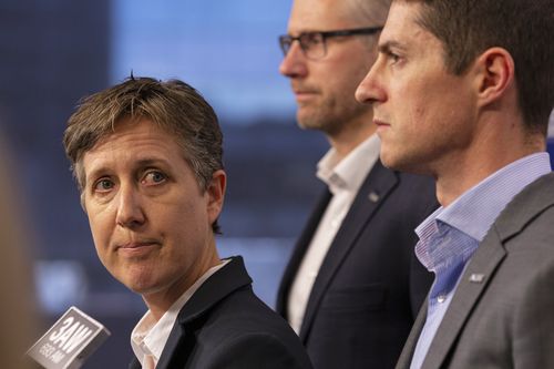 ACTU secretary Sally McManus speaks to the media during a press conference at the ACTU building in Melbourne, Thursday, June 13, 2019. 