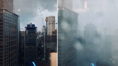 Le ciel s'assombrit sur Sydney alors que la tempête balayait.