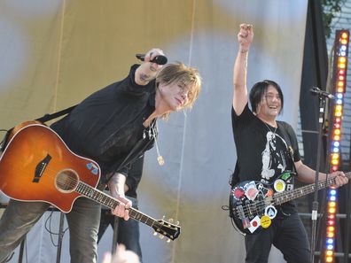 The Goo Goo Dolls on ABC's "Good Morning America" at Rumsey Playfield, Central Park on July 22, 2011 in New York City.