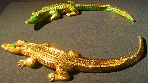 A dazzling pair of Cartier crocodiles. (9NEWS)