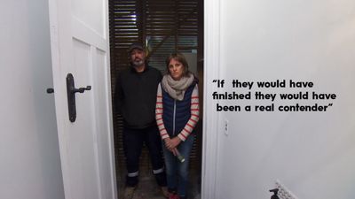 Despite
an unfinished bathroom, everyone thought that Clint and Hannah&rsquo;s bathroom
showed promise. &ldquo;I think if they would have finished they would have been a
real contender,&rdquo; Jason said of Hannah and Clint&rsquo;s bathroom.&#160;